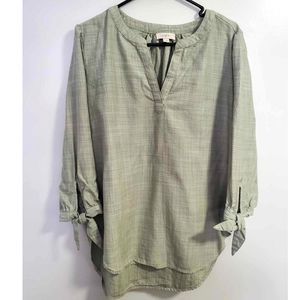 Loft Olive Green Linen Tunic Women's Size Medium EUC